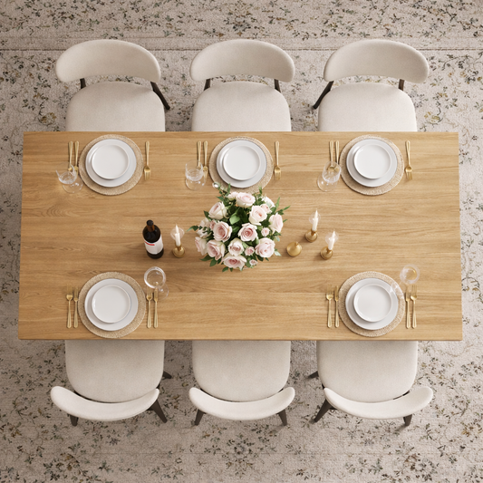 78.7Inch Modern Dining Table Set Upholstered Chairs