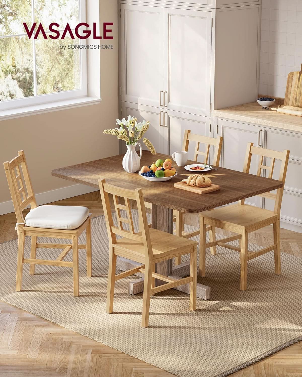 Luxurious Handcrafted Solid Wood Dining Chairs Set