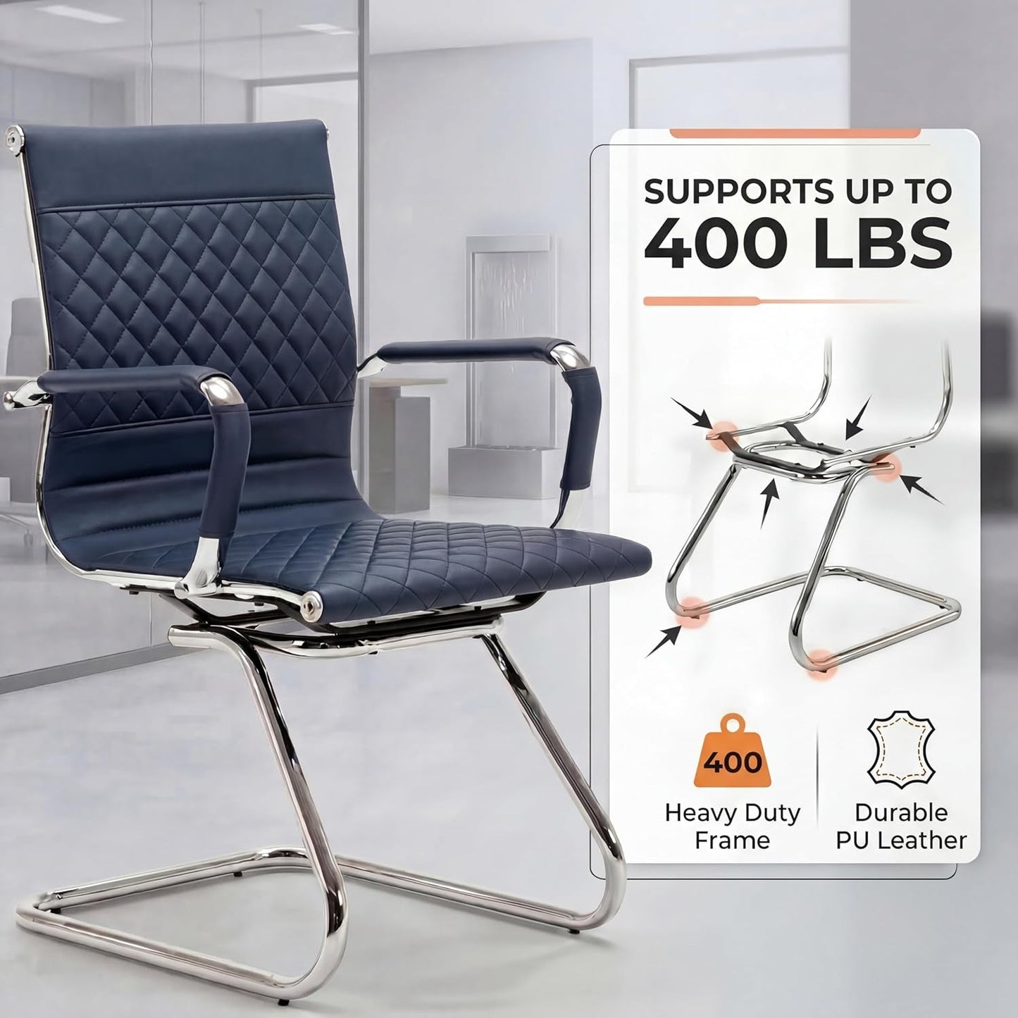 Ergonomic Navy Blue Premium Grade Office Desk Chair