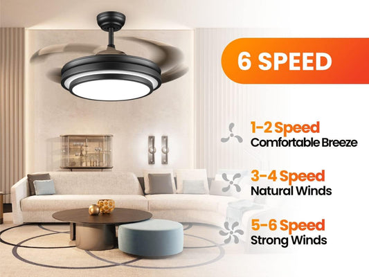 48-Inch Retractable Ceiling Fan Intelligent Controller