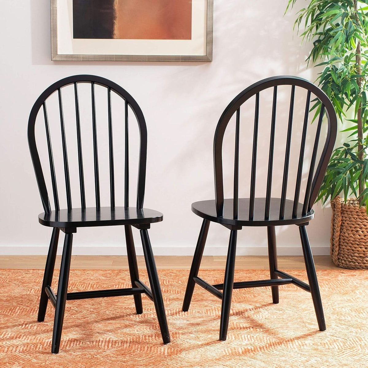 Home Camden 18 Inch Black Farmhouse Dining Chairs Set Of 2