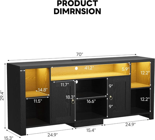 Eighty Inch TV Stand With Integrated LED Entertainment