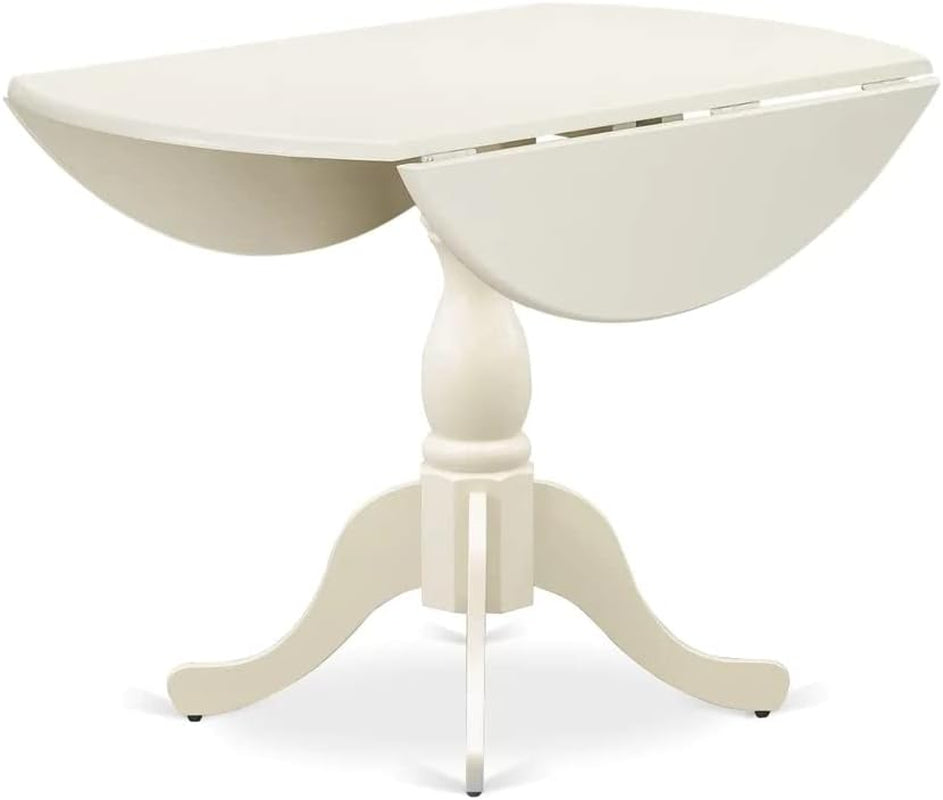 Round Pedestal Dining Table Contemporary Linen White