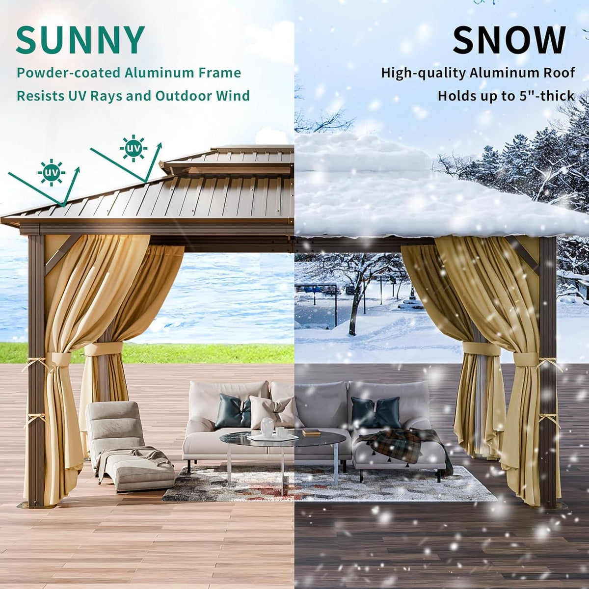 Weather Resistant Brown 10x12 Outdoor Gazebo Structure