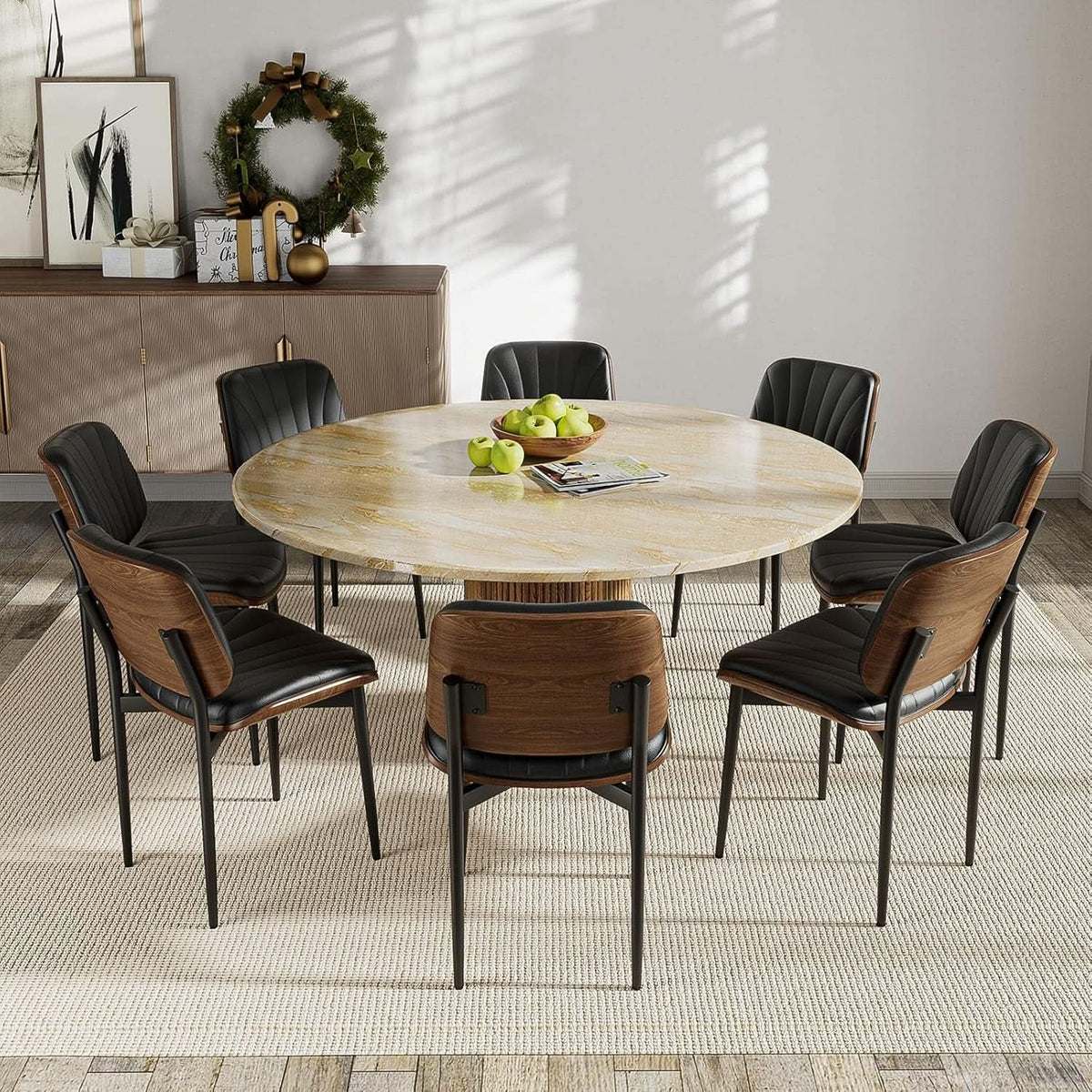 WalnutBack PULeather Dining Room Chairs Set Two Pack