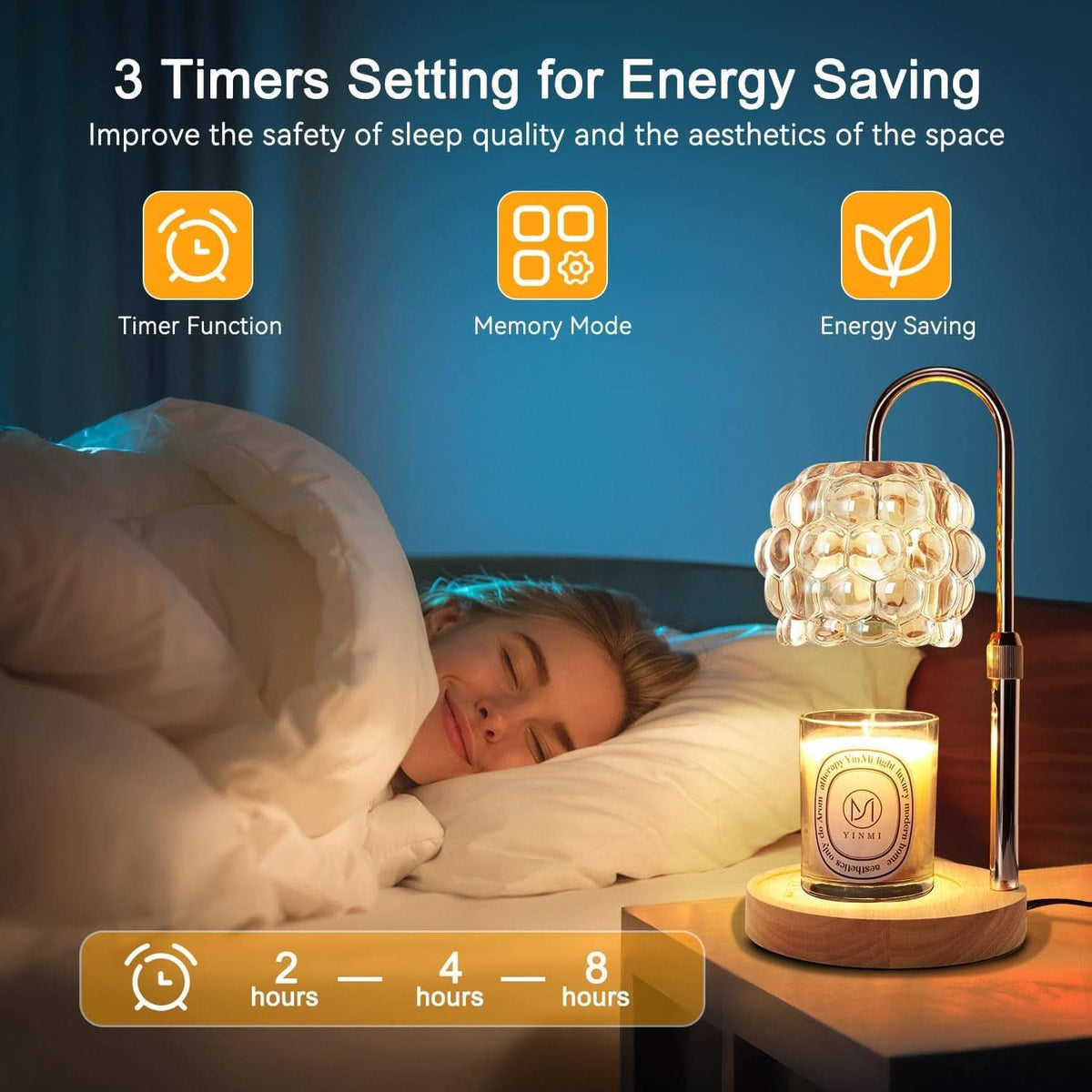 Candle Warmer Lamp With Adjustable Dimmer Illumination