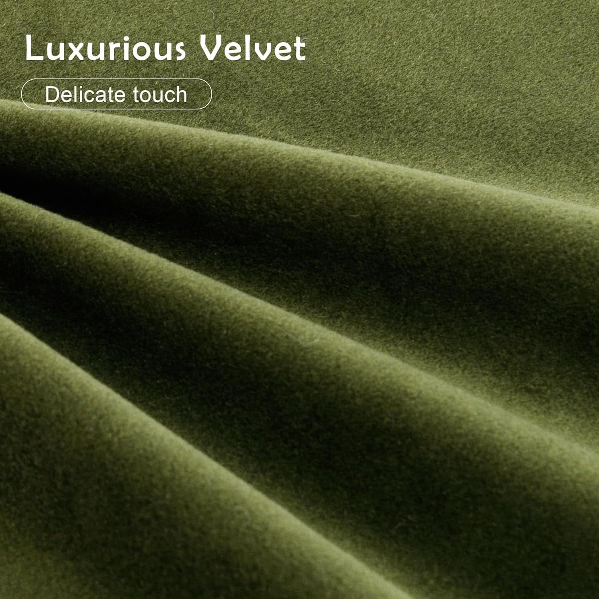 Luxurious Olive Green Velvet Small Ottoman Footstool