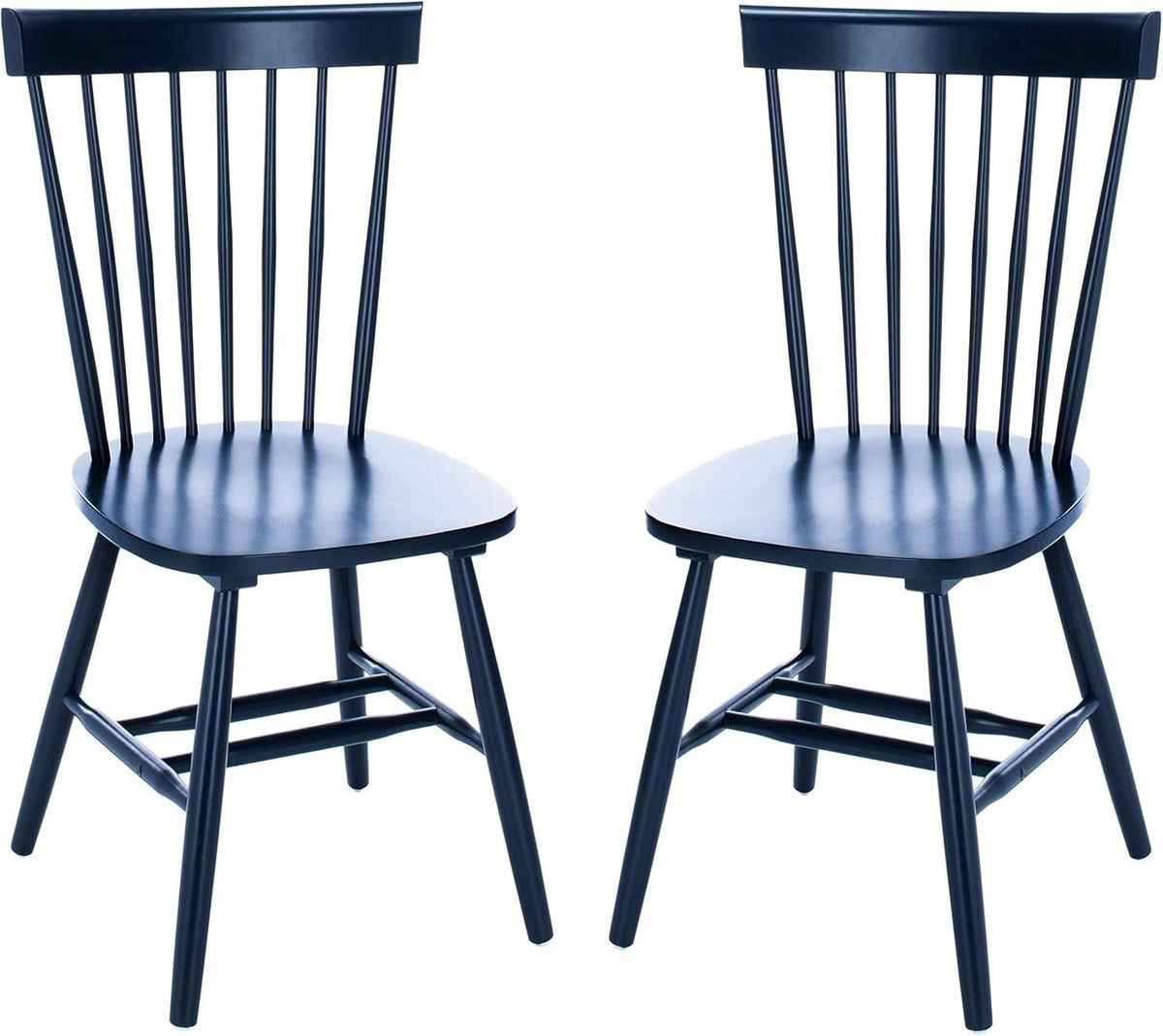 Navy Blue Windsor Spindle Solid Wood Dining Chair Set Of 2
