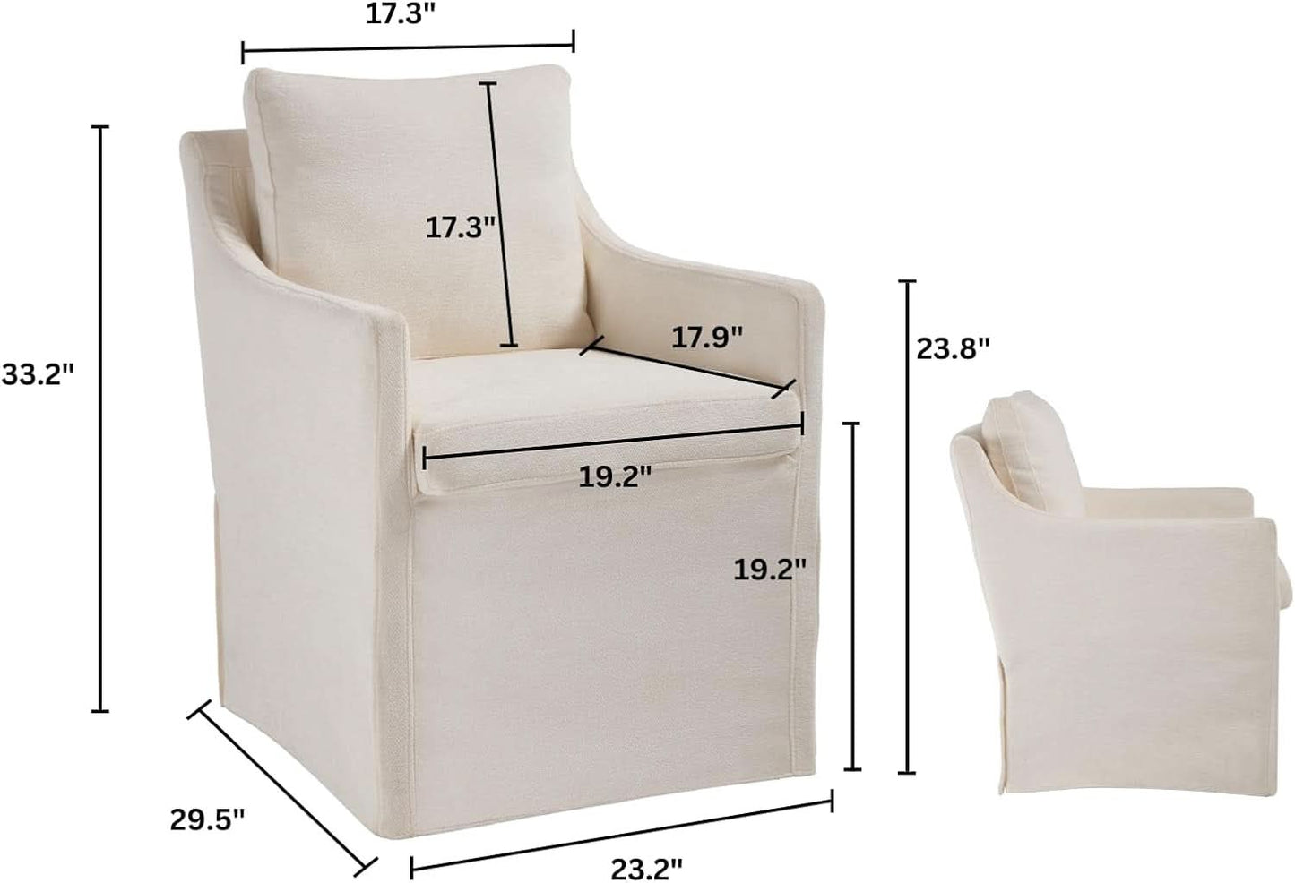 Beige Upholstered Dining Chair With Cushioned Backrest