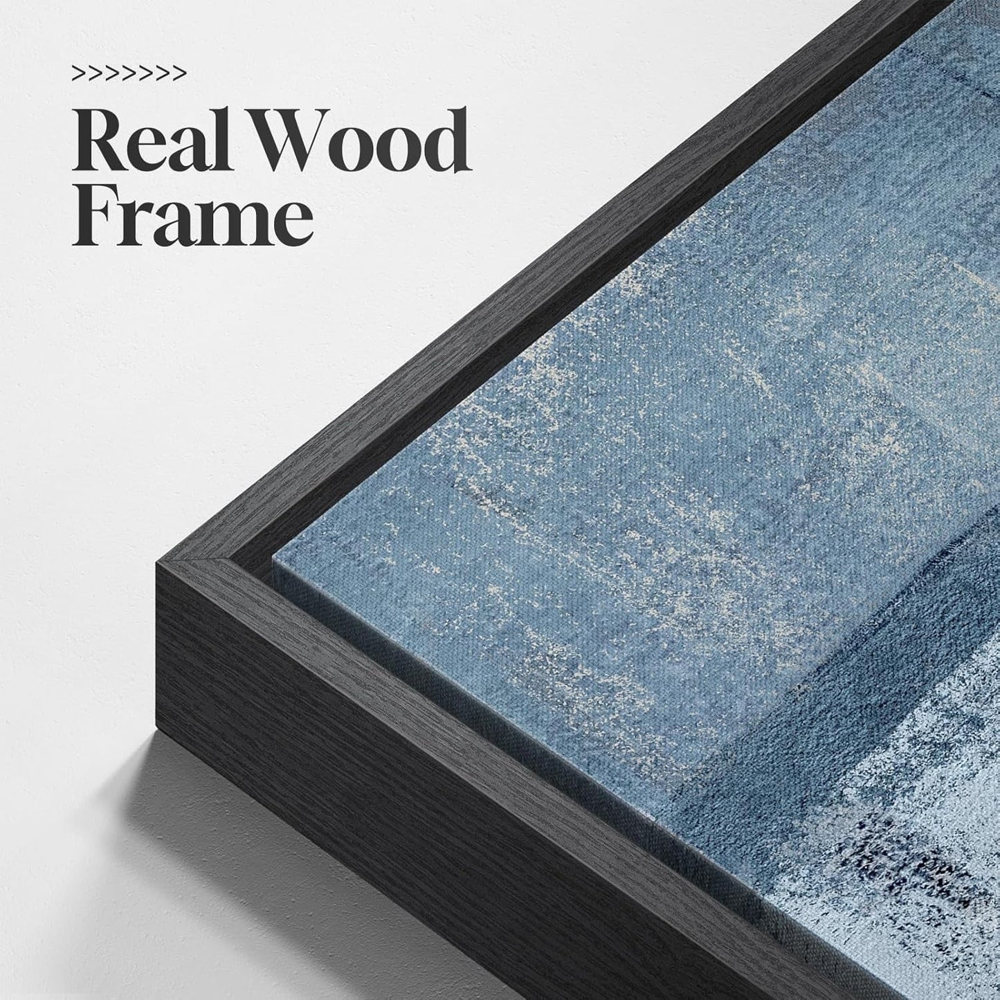 Blue Grey Framed Contemporary Wall Art Living Room Area