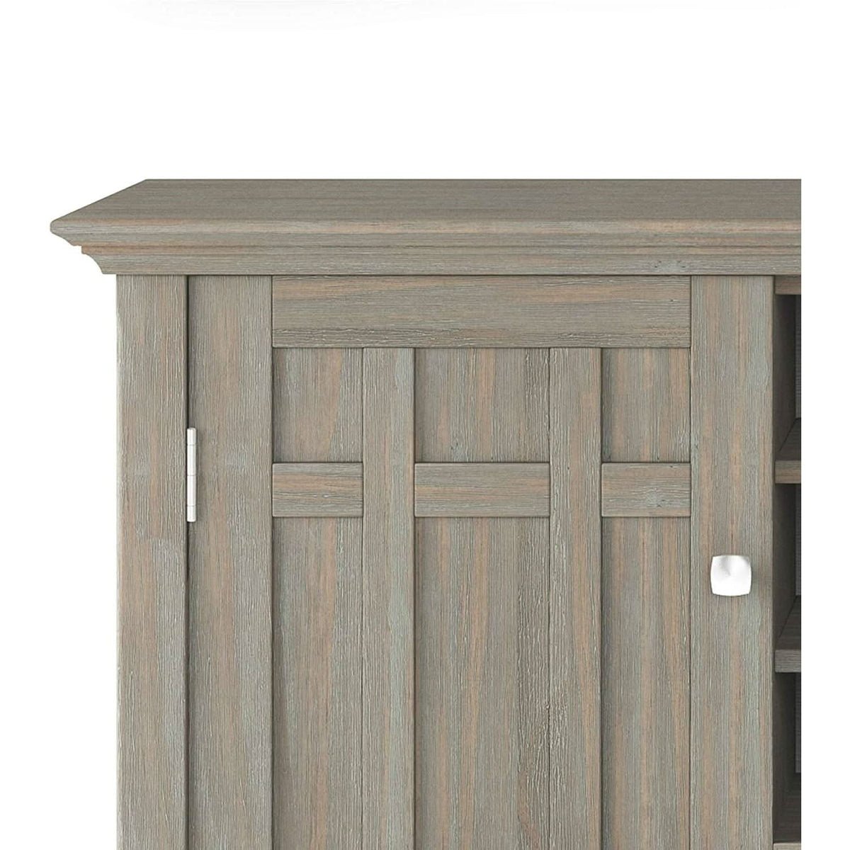 Rustic Gray Pine Wood Sideboard Buffet With Wine Storage