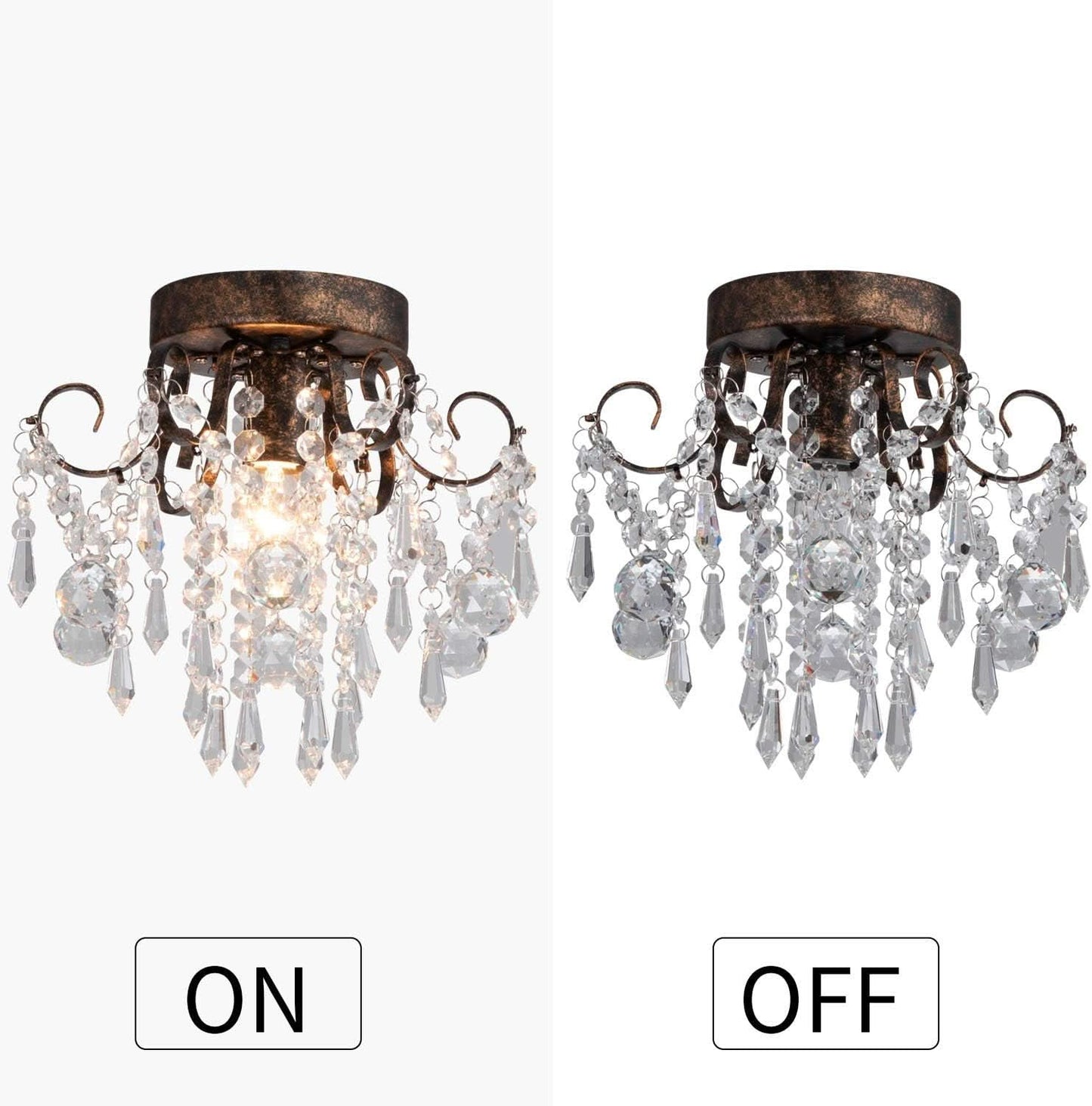 Small Black Flush Mount Ceiling Light Fixture 1 Light