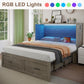 Grey Queen Murphy Cabinet Bed With Generous Storage