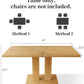 Contemporary Oak Rectangular Dining Table 46 Inches