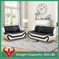 Leather Sofa Set 3 Piece Living Room Furniture In Black And White
