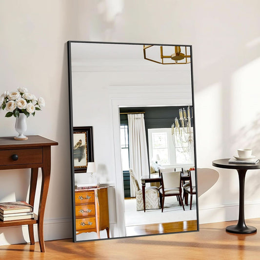 60x40 Inches Black Aluminum Rectangular Wall Mirror