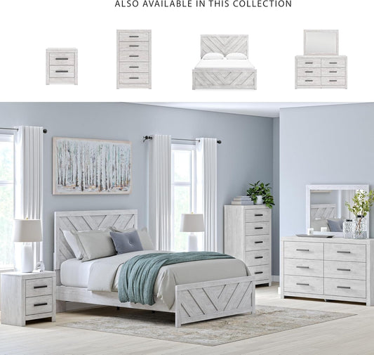 Ashley Cayboni Farmhouse Queen Panel Bed White wash