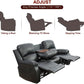 Leather Recliner Sofa Set Black For Living Room And Small Spaces