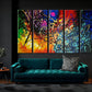 Five Panel Abstract Heart Canvas Wall Art Extra Large
