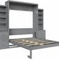Gray Queen Murphy Wall Bed With Multifunctional Storage-4