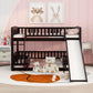 Espresso Solid Pine Full Over Full Bunk Bed With Slide