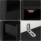 Vintage Black 78.7 Inch Floorstanding Library Bookcase