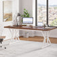 70.8 Inch Executive Desk Brown White Home Office Desk