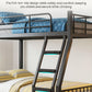 Twin XL Queen Bunk Bed Black Industrial Grade Steel Frame