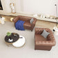 PU Brown Leather Modular Sectional Sofa Tufted Cushions