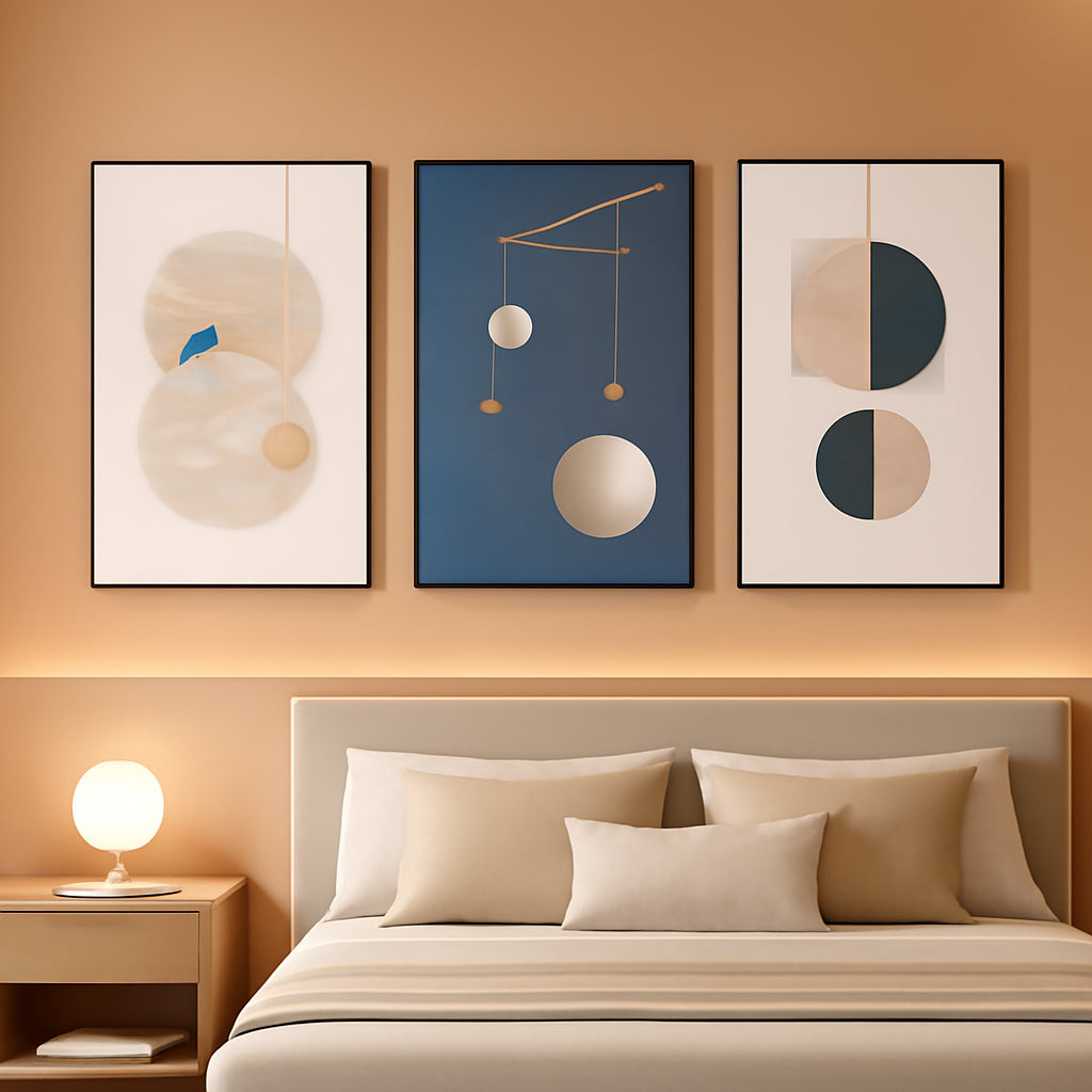 Geometric Multicolor Wall Art Canvas Three Piece 16x24