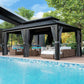 12x20 Hardtop Galvanized Steel Gazebo With Curtains