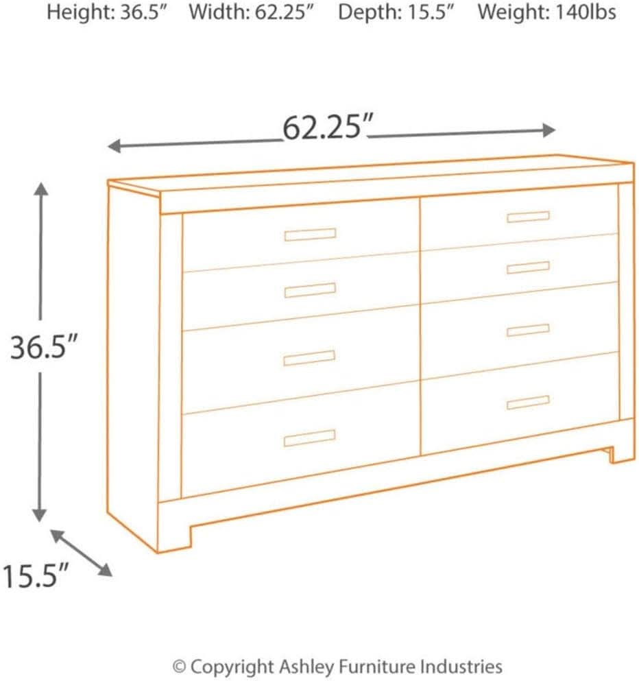 Culverbach Scandinavian Dresser 6 Drawers Weathered Gray