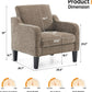 Light Brown Upholstered Midcentury Living Room Armchair