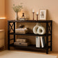Black 47 Inch Industrial Grade Sofa Table Storage Space