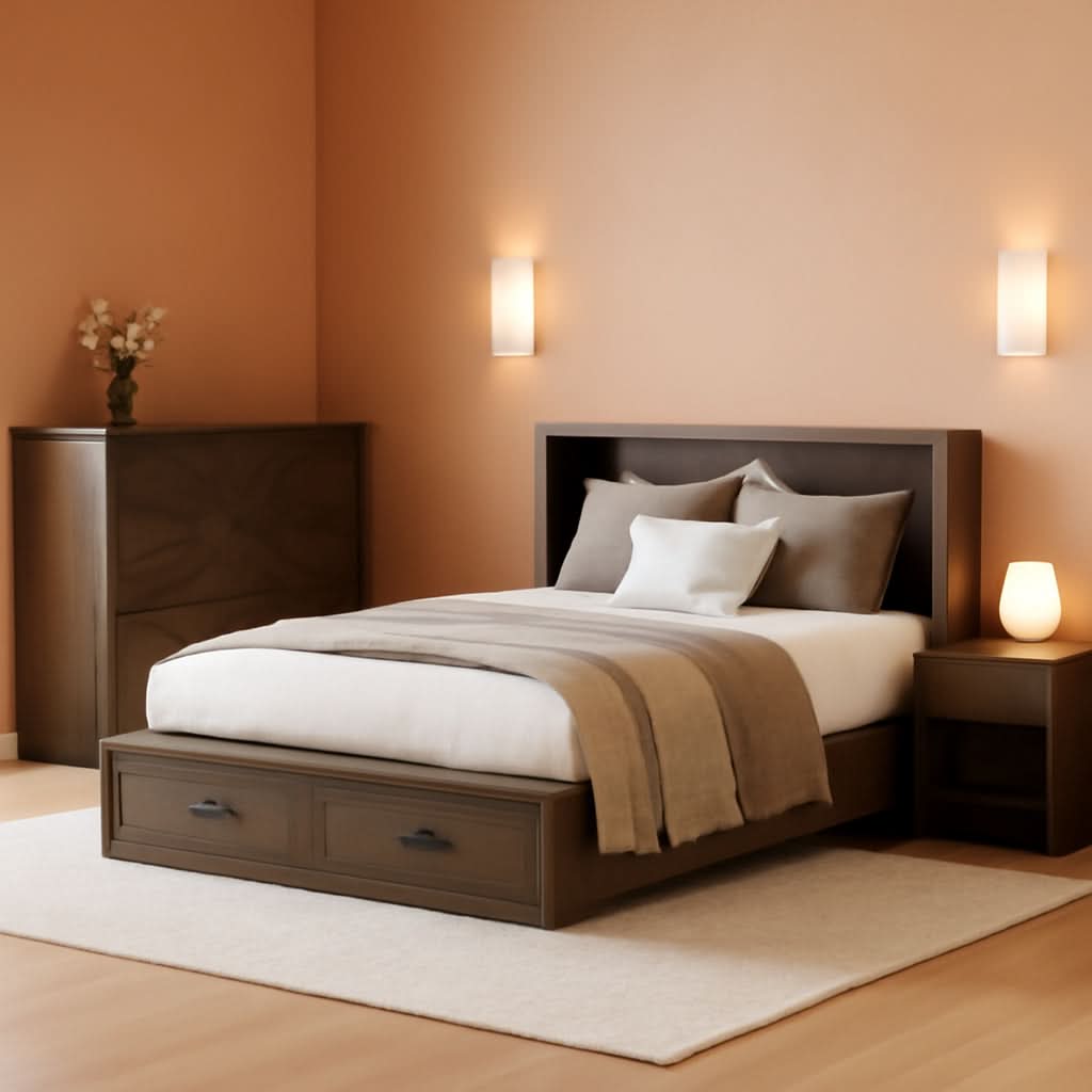 Farmhouse Murphy Bed Featuring Charging Station Gray