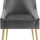 Discern Upholstered Performance Velvet Dining Chair Gray-4