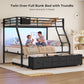 Industrial Grade Metal Twin Over Full Bunk Bed Black