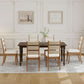 Farmhouse Ladder Back Dining Chairs Beige Upholstered