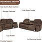 Corduroy Living Room Set Reclining Sofa Loveseat Taupe