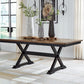 Farmhouse Dining Extension Table Butterfly Leaf 6-8 Seater Black And Dark Brown