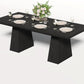 Wooden Dining Table for 6 with Heavy Duty Legs Black