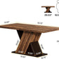 55 Inch Rustic Brown Farmhouse Dining Table For Four