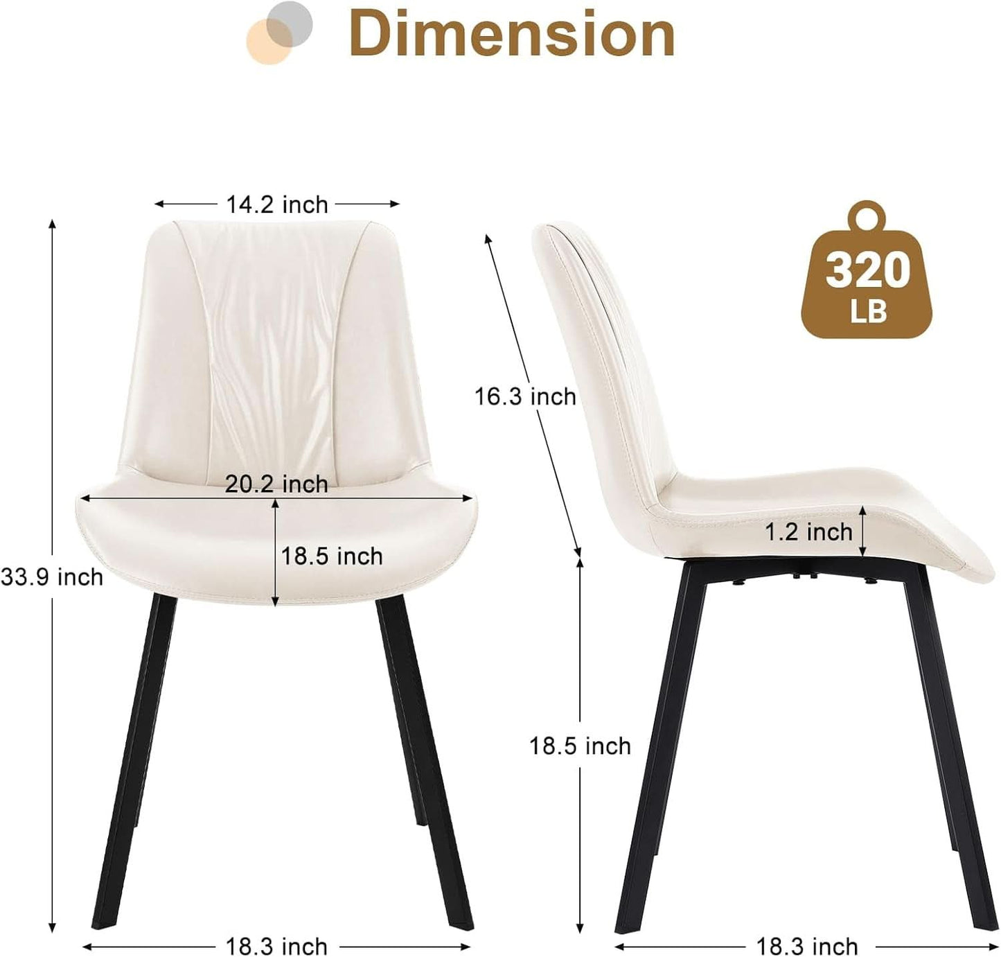 White Upholstered Faux Leather Dining Chairs Fourpack