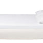 Floating King Bed Cream Boucle Engineered Wood Classic