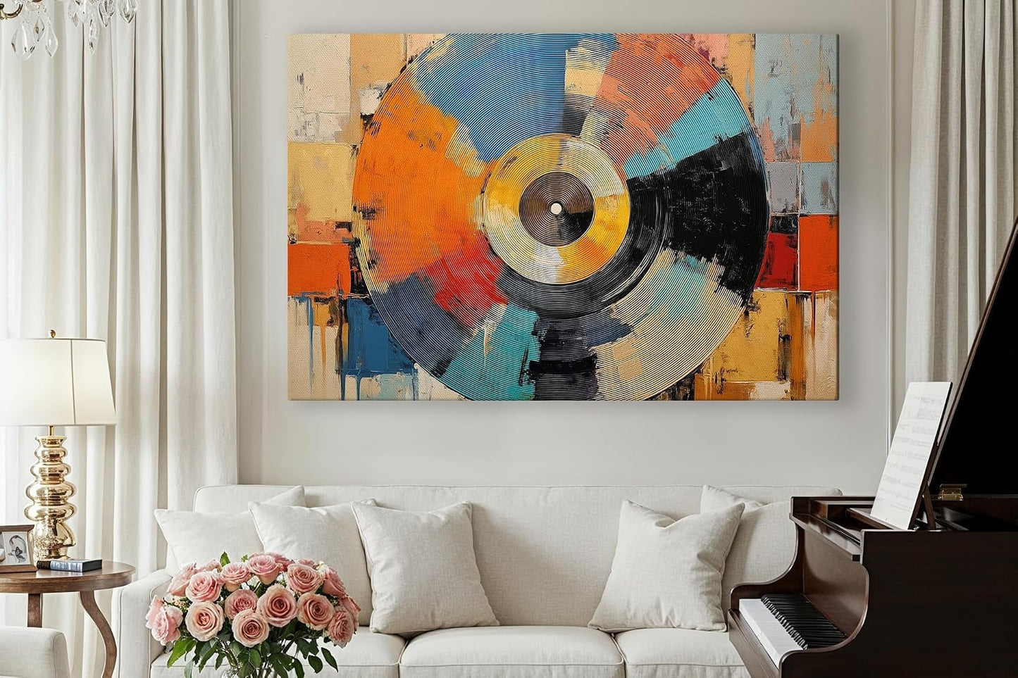 Framed Music Wall Art Canvas 16x24 Vibrant Colorful Art work