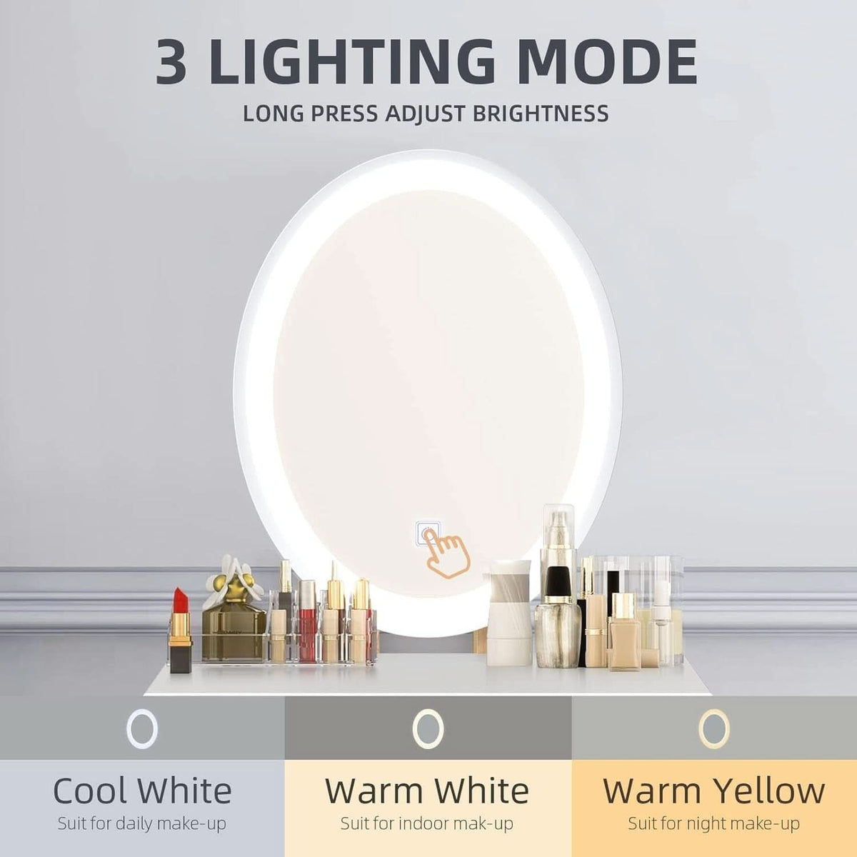 Makeup Vanity Table Compact With Illuminated Mirror