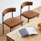 Brown Faux Leather Armless Upholstered Dining Chairs