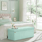 Moon light Green Foldable Storage Ottoman Bench Room