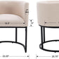 Cream Upholstered Barrel Dining Chairs 18.5-Inch Wide