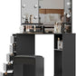 Corner Vanity Desk Black Illuminated Mirror Lights